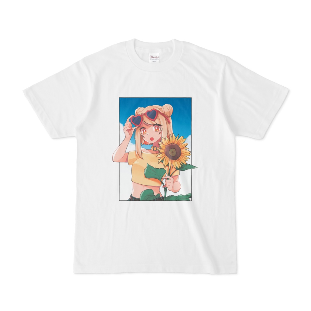 ひまわりのTシャツ-ホワイト