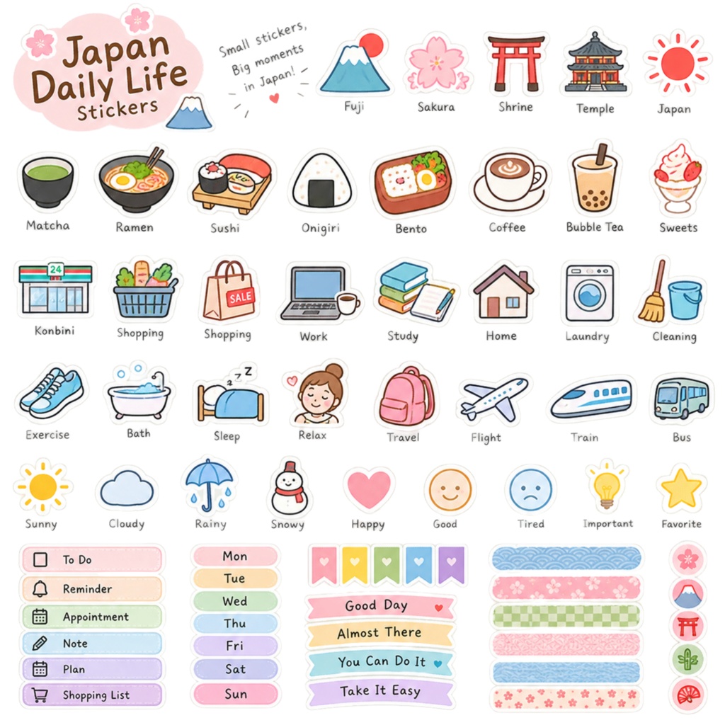 Japan Travel Planner Stickers | 日本旅行デジタルステッカー