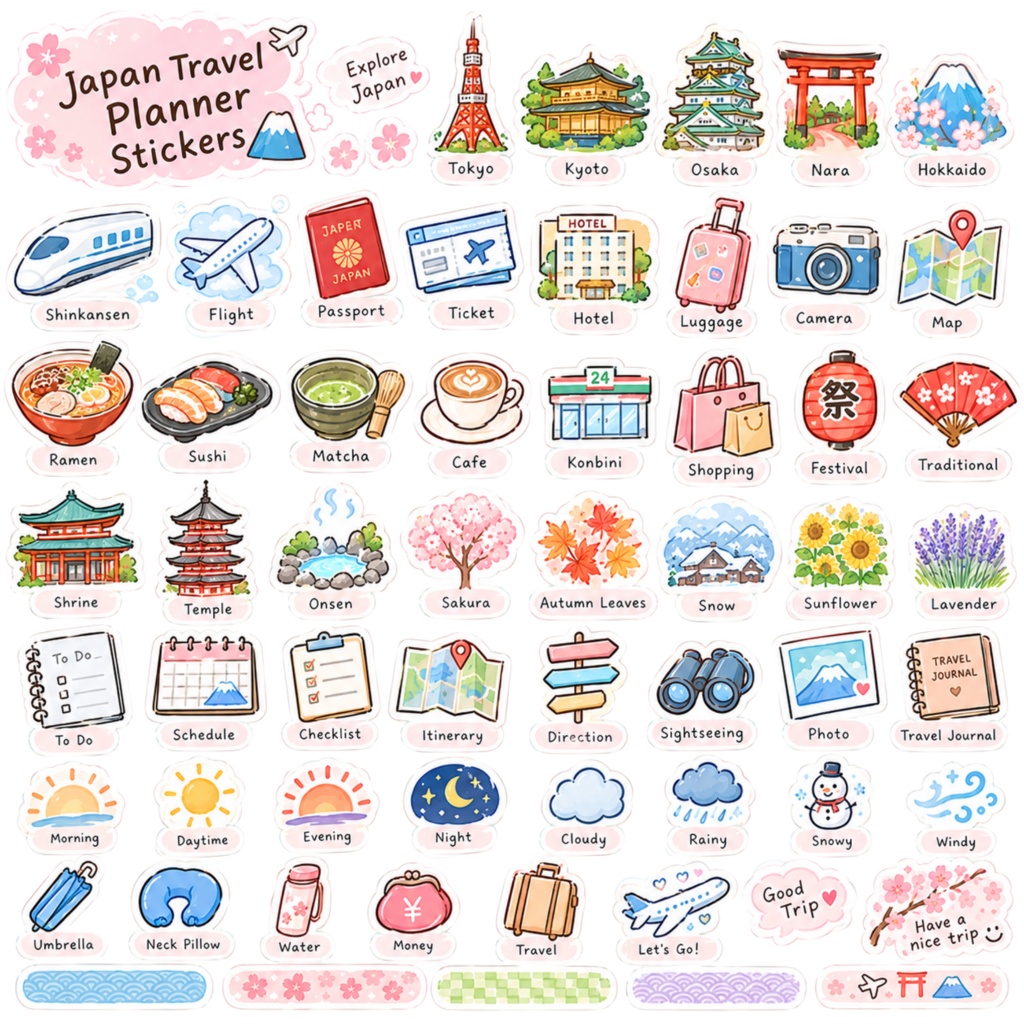 Japan Travel Planner Stickers | 日本旅行デジタルステッカー