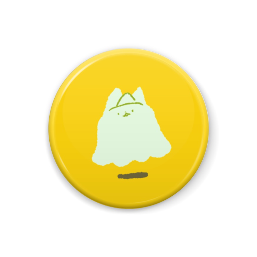 おかゆイヌ 32mm缶バッジ「おばけ」