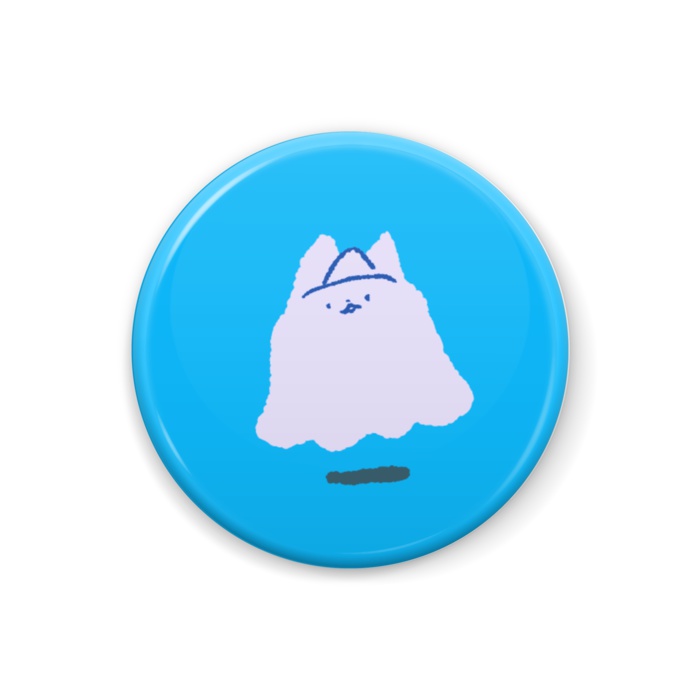 おかゆイヌ 32mm缶バッジ「おばけ」