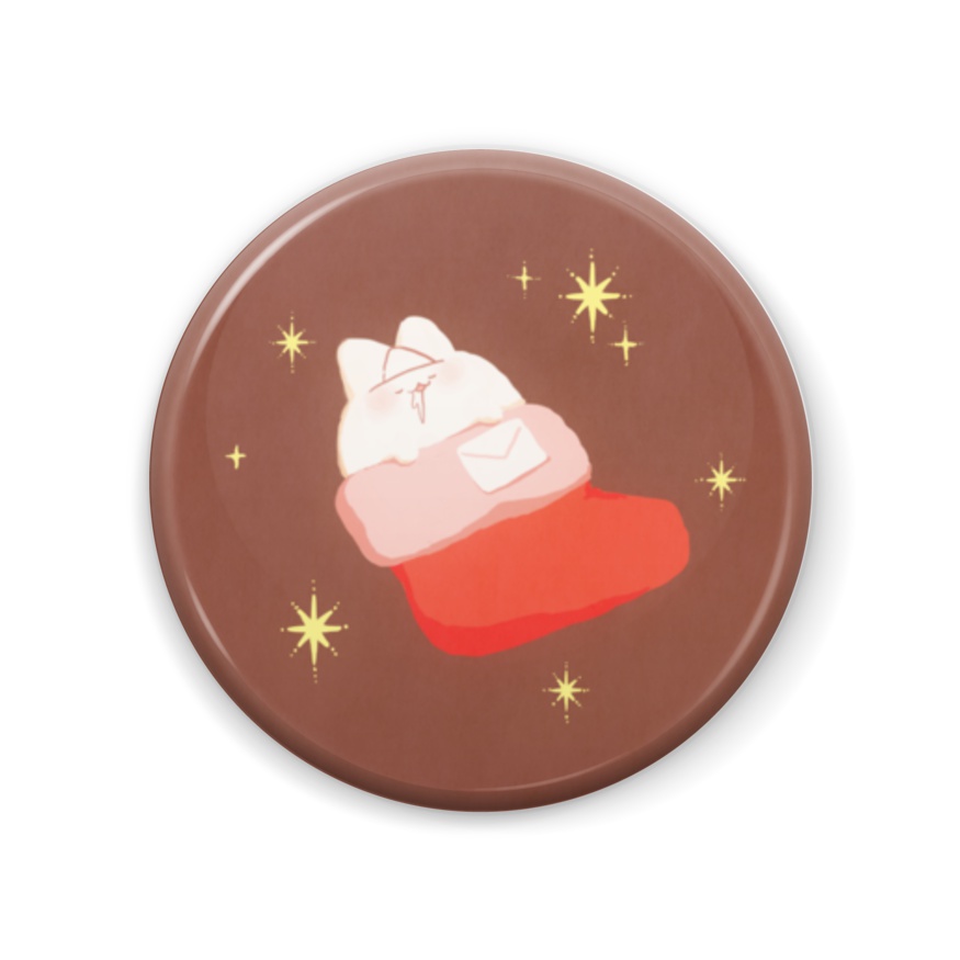 おかゆイヌ 56mm缶バッジ「クリスマス」