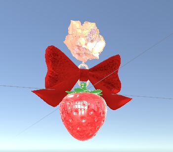 ゆらゆらいちごリボンピアス