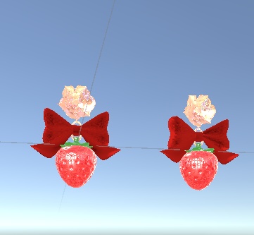 ゆらゆらいちごリボンピアス