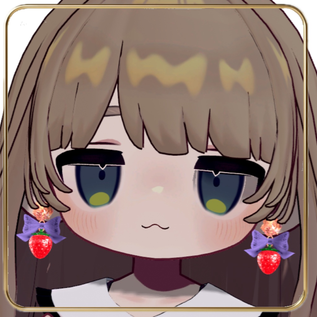 ゆらゆらいちごリボンピアス