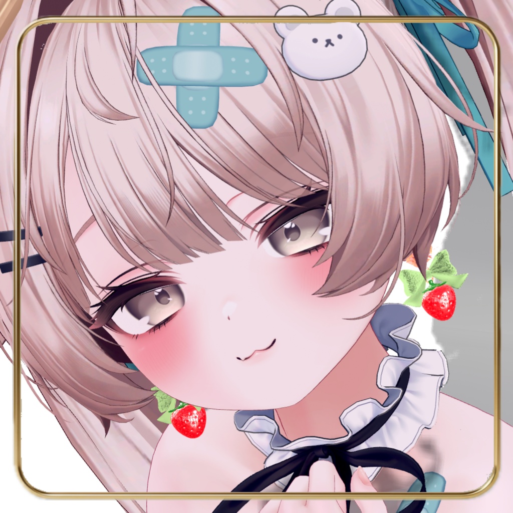 ゆらゆらいちごリボンピアス