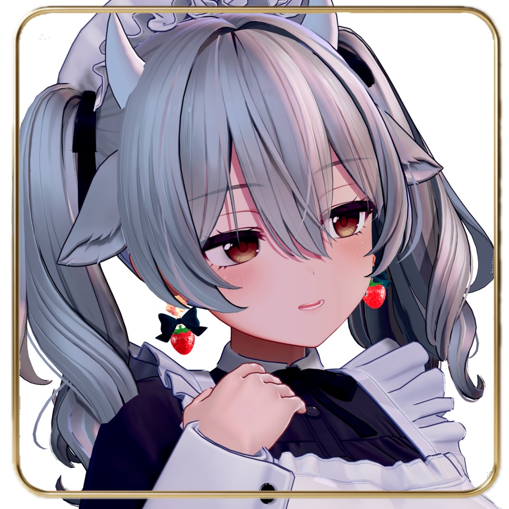 ゆらゆらいちごリボンピアス