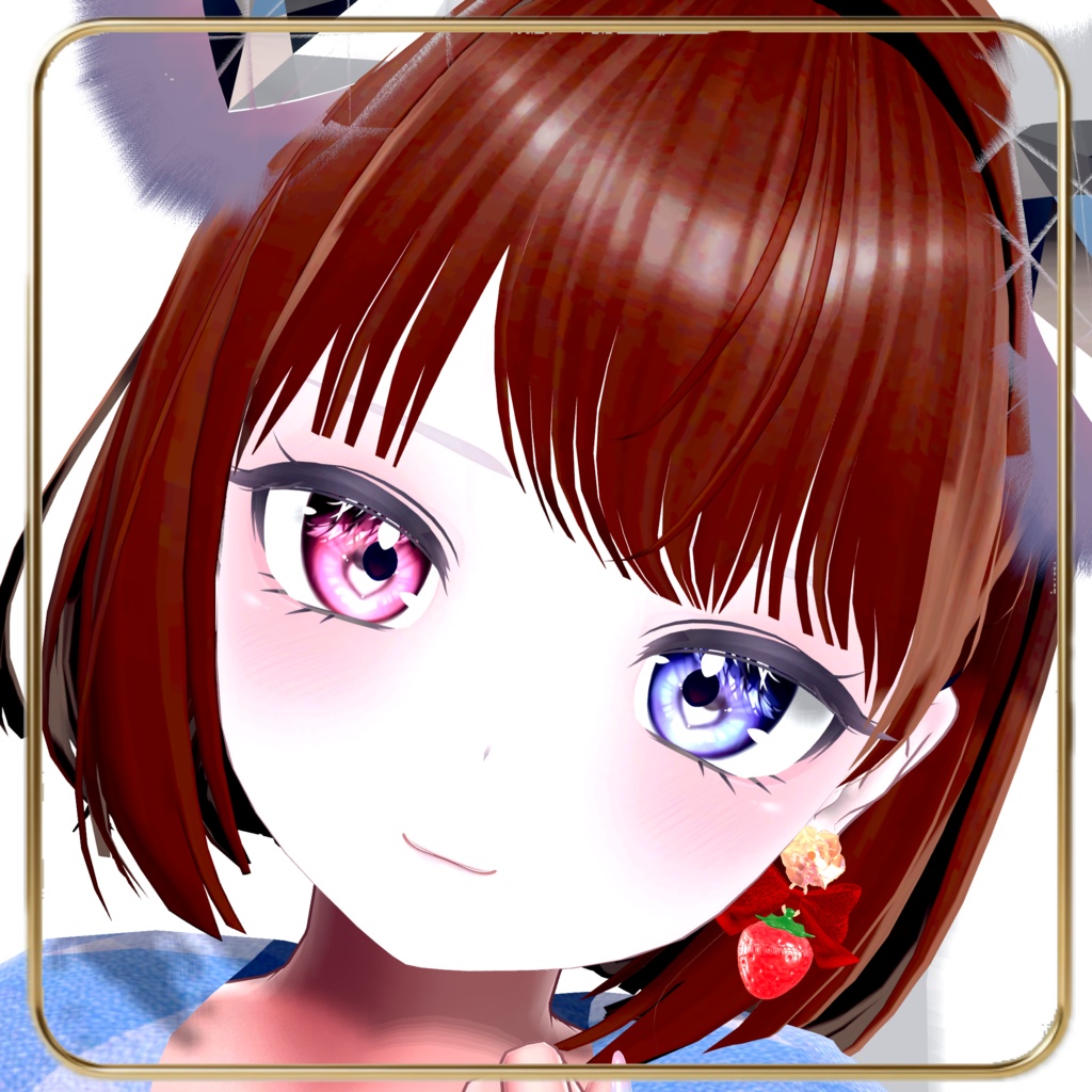 ゆらゆらいちごリボンピアス