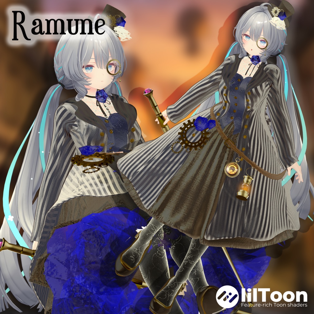 【12アバター対応】🌹ローズスチームパンクドレス&スーツ🌹