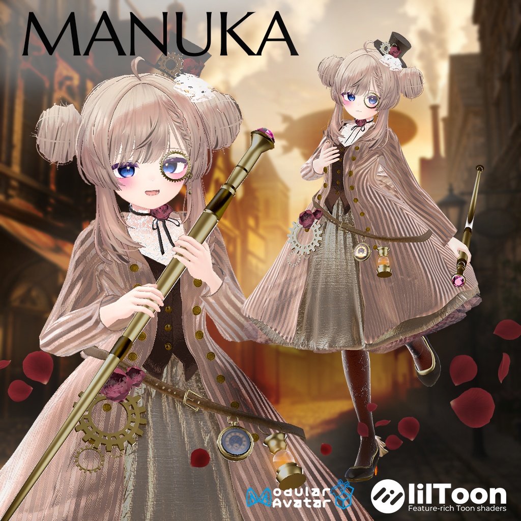 【10アバター対応】🌹ローズスチームパンクドレス&スーツ🌹