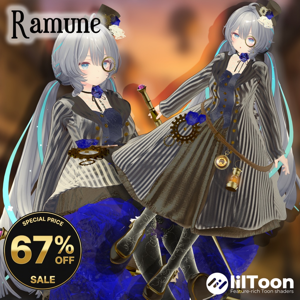 【12アバター対応】🌹ローズスチームパンクドレス＆スーツ🌹