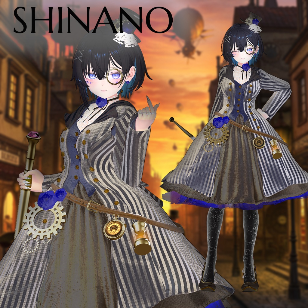 【10アバター対応】🌹ローズスチームパンクドレス&スーツ🌹