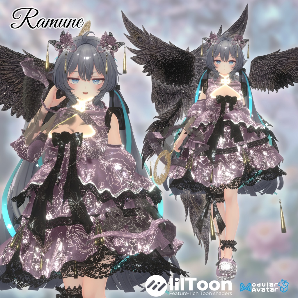 🦋華ロリ🦋チャイナロリータドレス-胡蝶の夢-/しなの/ラムネ/ミルティナ/マヌカ/ルミナ/ルルネ/エク/プラム/マリシア/森羅