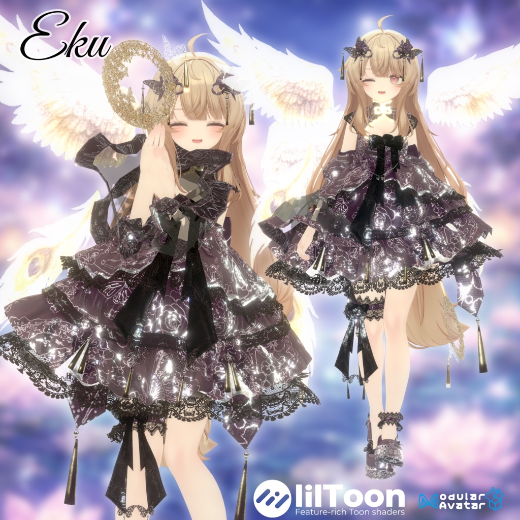 🦋華ロリ🦋チャイナロリータドレス-胡蝶の夢-/しなの/ラムネ/ミルティナ/マヌカ/ルミナ/ルルネ/エク/プラム/マリシア/森羅