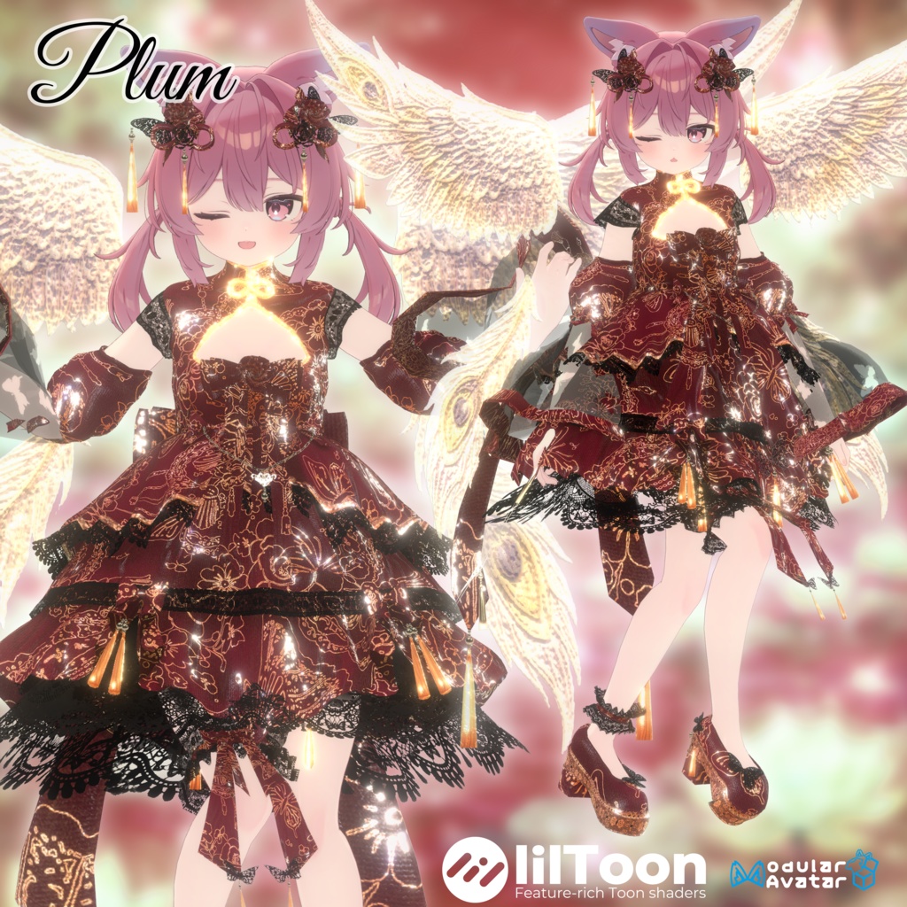 🦋華ロリ🦋チャイナロリータドレス-胡蝶の夢-/しなの/ラムネ/ミルティナ/マヌカ/ルミナ/ルルネ/エク/プラム/マリシア/森羅