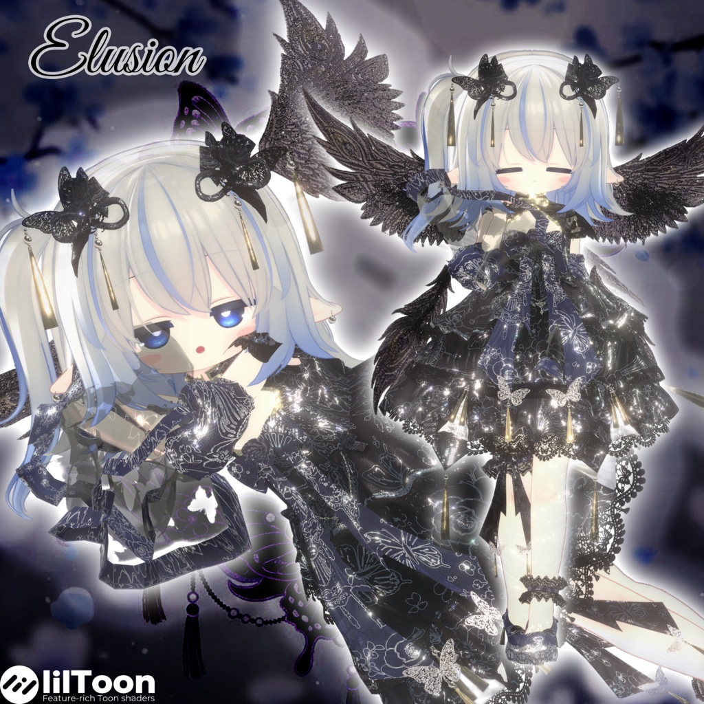 【22アバター対応】🦋華ロリ🦋チャイナロリータドレス-胡蝶の夢-/しなの/クマリ/ラムネ/ミルティナ/マヌカ/ルミナ/ルルネ/エク/プラム/マリシア/森羅/まおん/キプフェル/セレスティア/+Head(プラスヘッド)/泣夜/ウェンディ/エルシオン、ネメシス