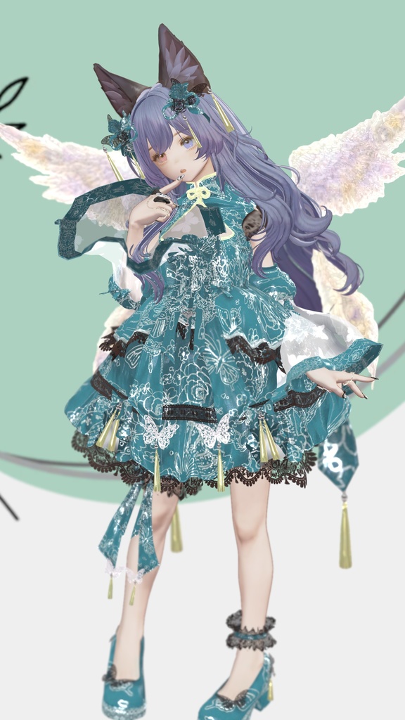 🦋華ロリ🦋チャイナロリータドレス-胡蝶の夢-/しなの/ラムネ/ミルティナ/マヌカ/ルミナ/ルルネ/エク/プラム/マリシア/森羅