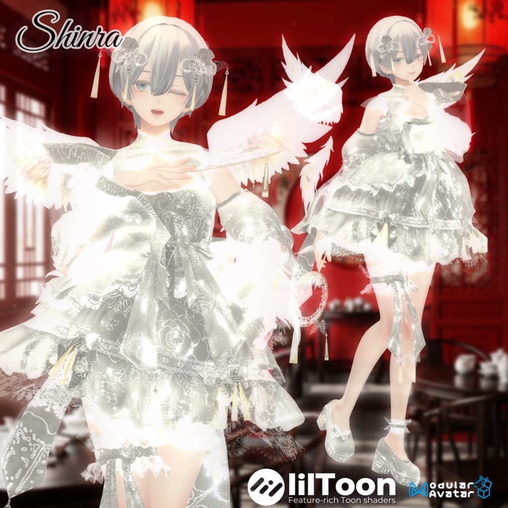 🦋華ロリ🦋チャイナロリータドレス-胡蝶の夢-/しなの/ラムネ/ミルティナ/マヌカ/ルミナ/ルルネ/エク/プラム/マリシア/森羅