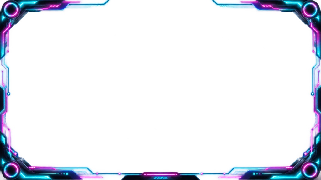 【透過PNG4点】サイバーネオン配信オーバーレイ|VTuber・OBS・商用利用可