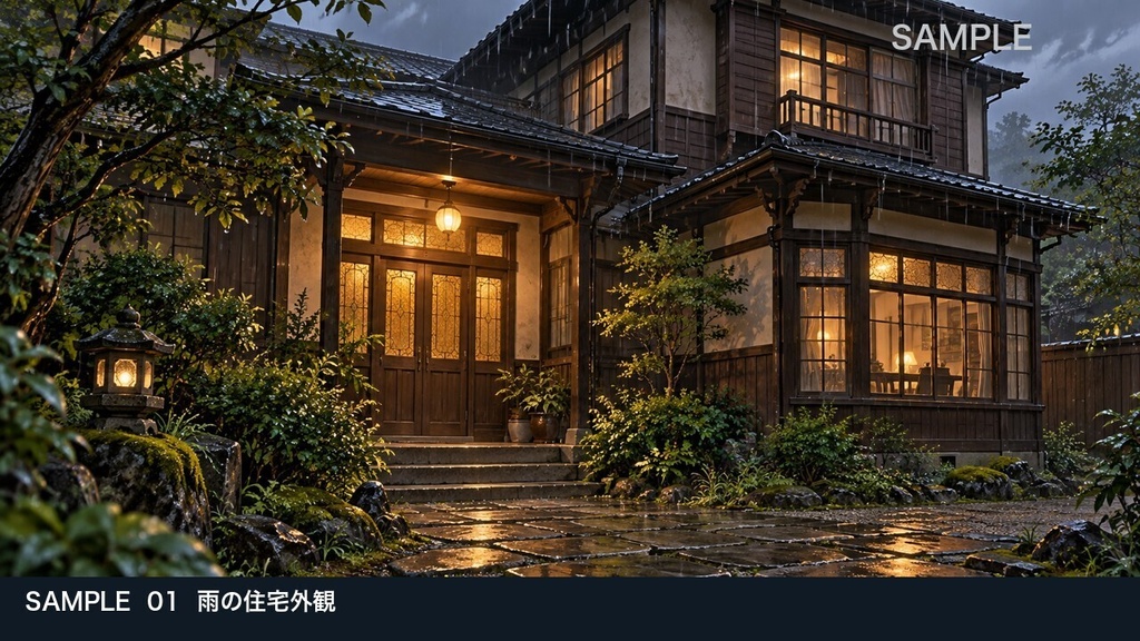 【背景素材6枚】雨に閉ざされた古い家 ― 訪問から書斎の調査まで|TRPG・ゲーム・商用利用可
