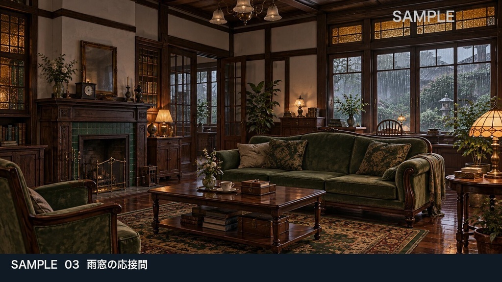 【背景素材6枚】雨に閉ざされた古い家 ― 訪問から書斎の調査まで|TRPG・ゲーム・商用利用可