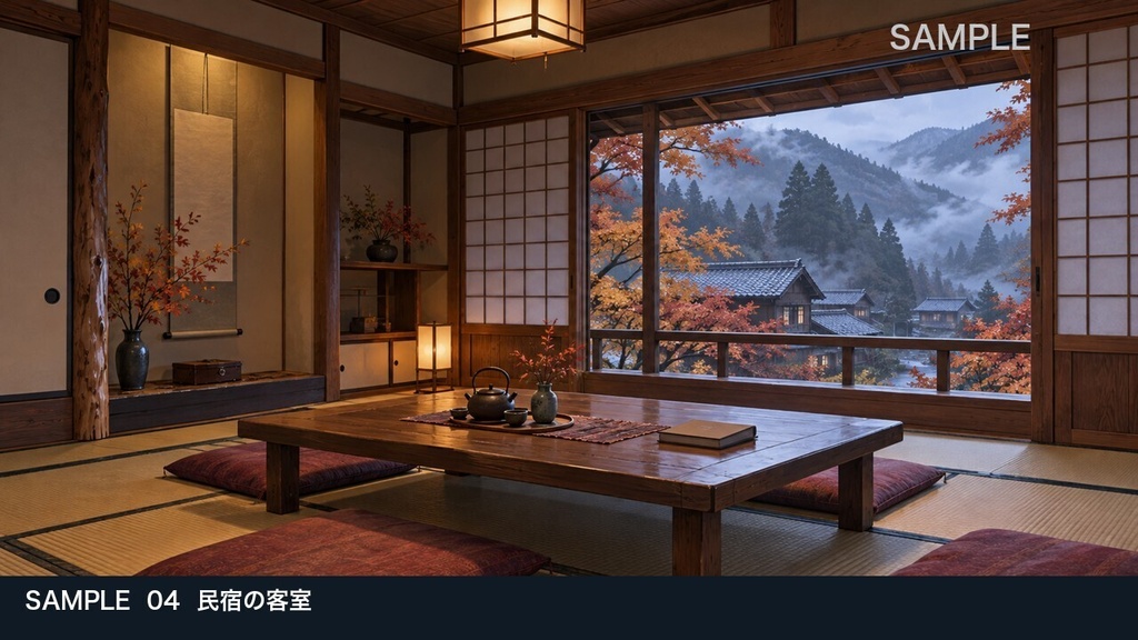 【背景素材6枚】霧の山里 ― 集落から山奥の社へ|TRPG・ゲーム・商用利用可