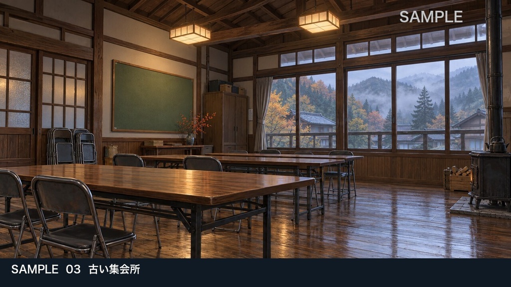 【背景素材6枚】霧の山里 ― 集落から山奥の社へ|TRPG・ゲーム・商用利用可