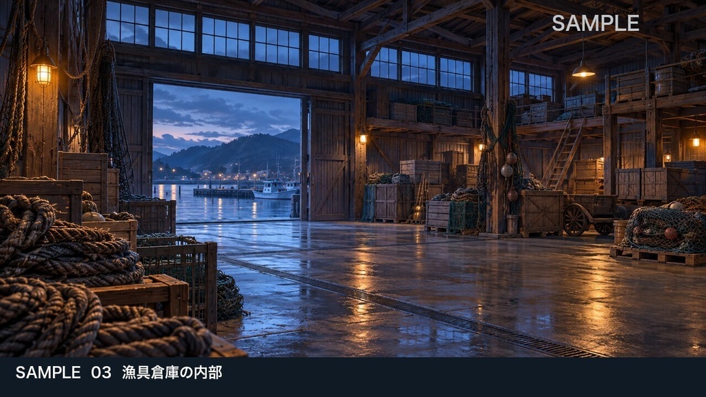 【背景素材6枚】夜明け前の港町 ― 灯台へ続く調査の道|TRPG・ゲーム・商用利用可