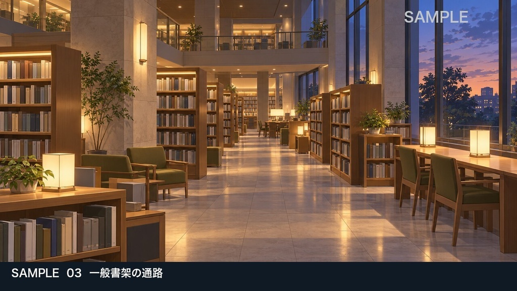 【背景素材6枚】閉館後の市立図書館 ― 資料調査と秘密の書庫|TRPG・ゲーム・商用利用可