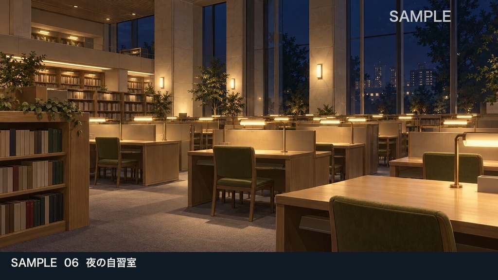 【背景素材6枚】閉館後の市立図書館 ― 資料調査と秘密の書庫|TRPG・ゲーム・商用利用可