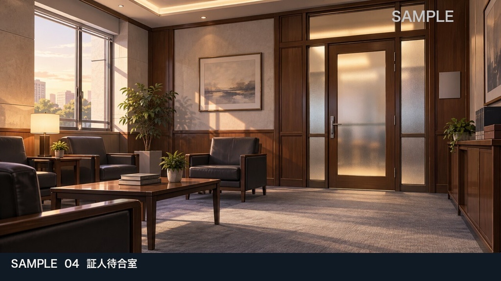 【背景素材6枚】静かな地方裁判所 ― 証言と待ち合わせの6場面|TRPG・ゲーム・商用利用可
