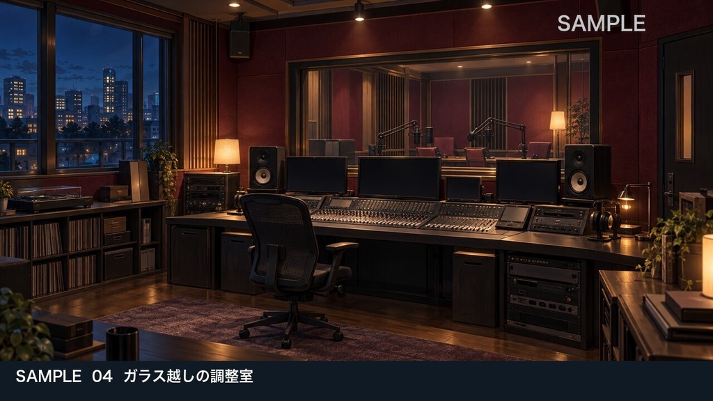 【背景素材6枚】深夜のラジオ局 ― 放送室と最後の打ち合わせ|TRPG・ゲーム・商用利用可
