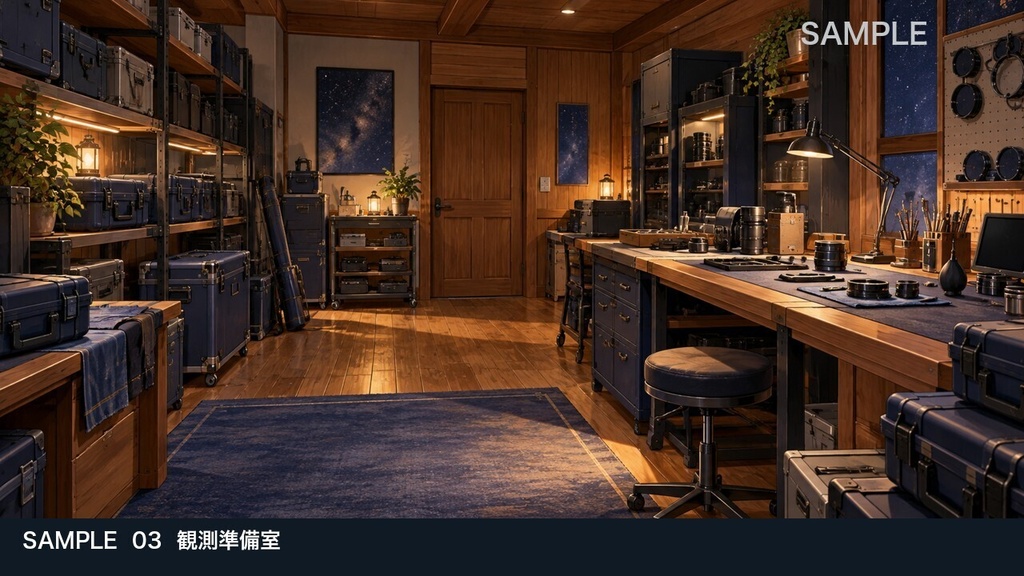 【背景素材6枚】星待ちの山岳天文台 ― 観測室から夜明けのテラス|TRPG・ゲーム・商用利用可