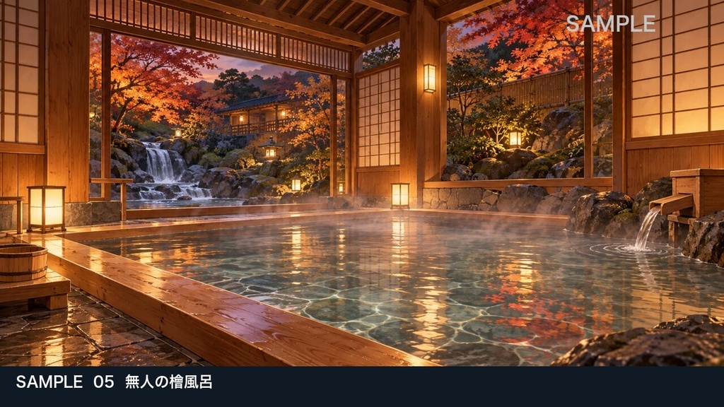 【背景素材6枚】渓流沿いの温泉旅館 ― 旅の到着と静かな夜|TRPG・ゲーム・商用利用可