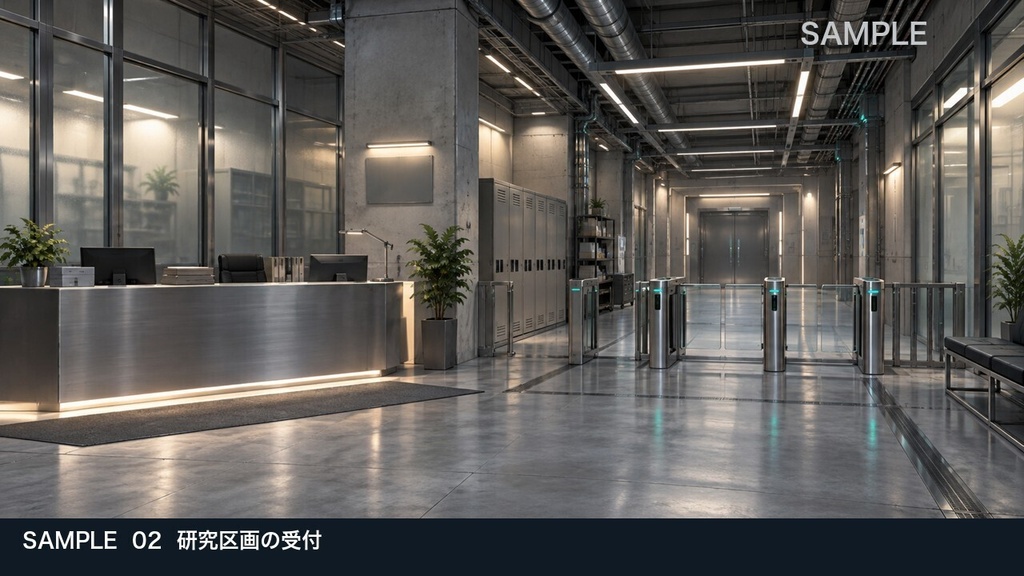 【背景素材6枚】地下研究区画 ― 実験室と封鎖扉の先|TRPG・ゲーム・商用利用可