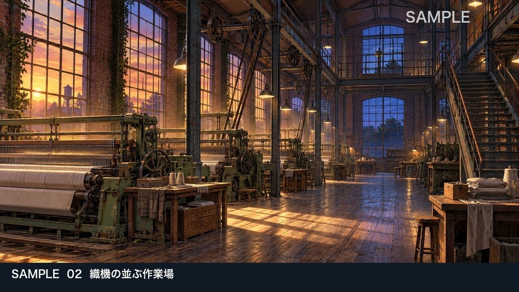 【背景素材6枚】眠る赤煉瓦工場 ― 機械の止まった探索路|TRPG・ゲーム・商用利用可