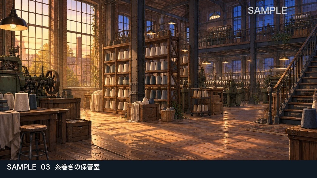 【背景素材6枚】眠る赤煉瓦工場 ― 機械の止まった探索路|TRPG・ゲーム・商用利用可