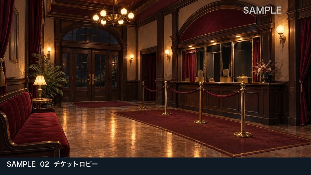 【背景素材6枚】閉演後の小劇場 ― 舞台裏へ続く六つの扉|TRPG・ゲーム・商用利用可