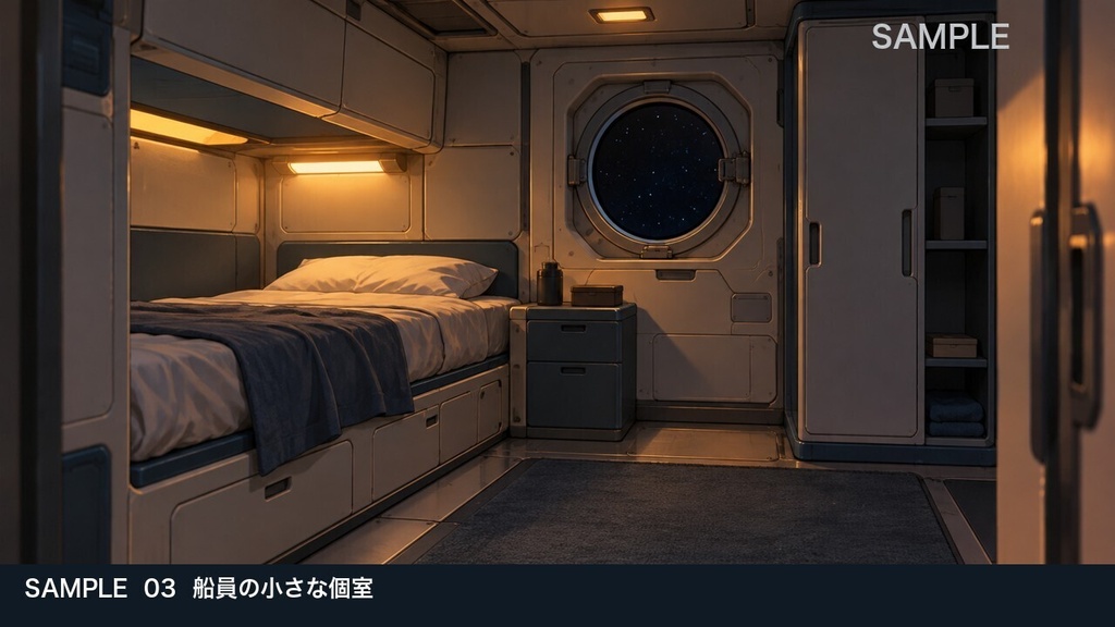 【背景素材6枚】静かな軌道貨物船 ― 操縦席から貨物区画へ|TRPG・ゲーム・商用利用可