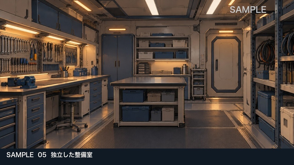 【背景素材6枚】静かな軌道貨物船 ― 操縦席から貨物区画へ|TRPG・ゲーム・商用利用可
