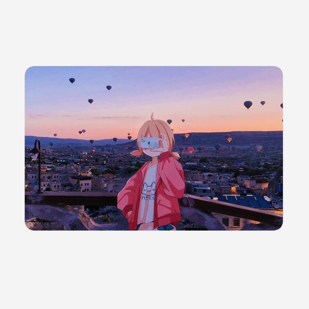 旅ステッカー　カッパドキアの朝焼け