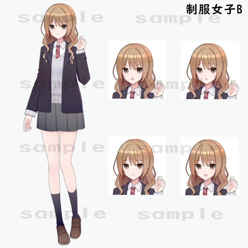 現代学園風キャラクター立ち絵素材