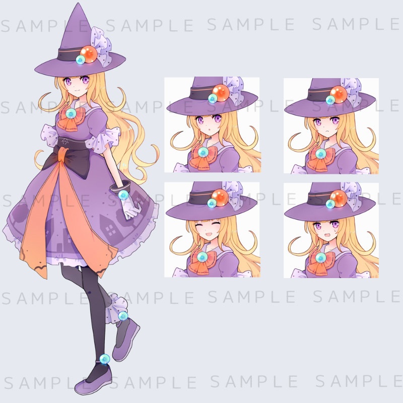 キャラクター立ち絵素材 魔女の女の子