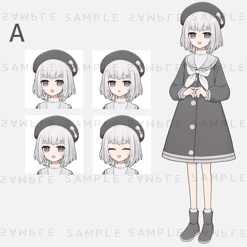 キャラクター立ち絵素材　セーラーワンピースの女の子