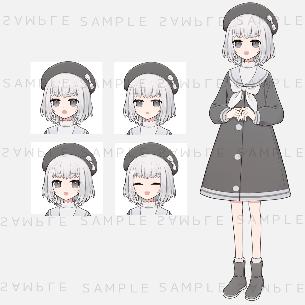 キャラクター立ち絵素材 セーラーワンピースの女の子