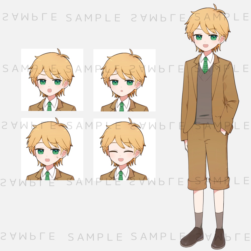 キャラクター立ち絵素材 スーツ×金髪の男の子