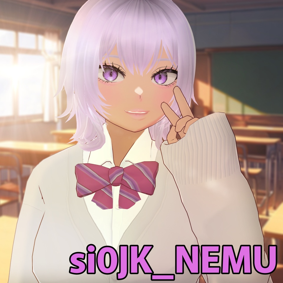 【無料】#VRoid モデル / 女子高生アバター si0JK_NEMU【VRoid / VRM model】 #l0ve4u_v