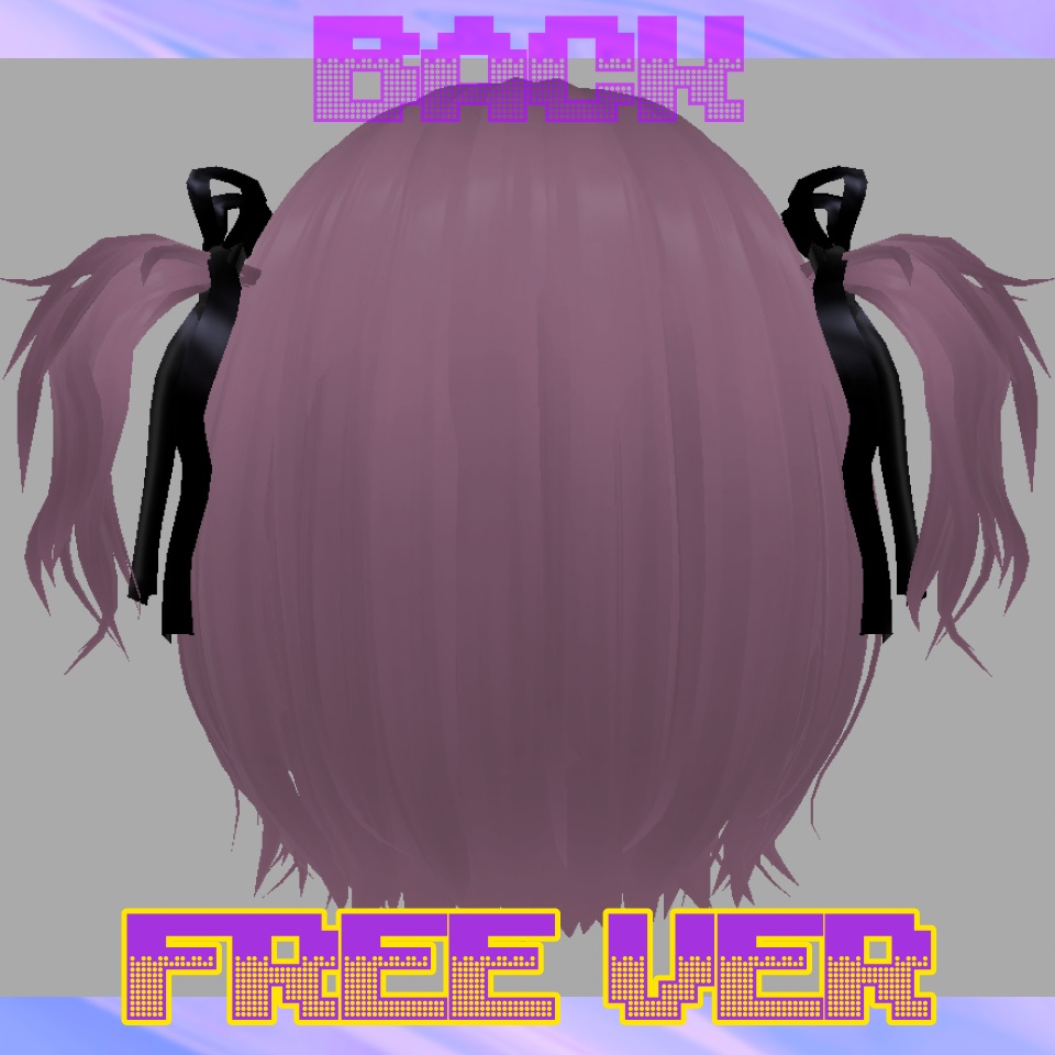 【FREE/無料】黒リボンサイドアップ Two Side up Ribbon【VRoid】#l0ve4u_v