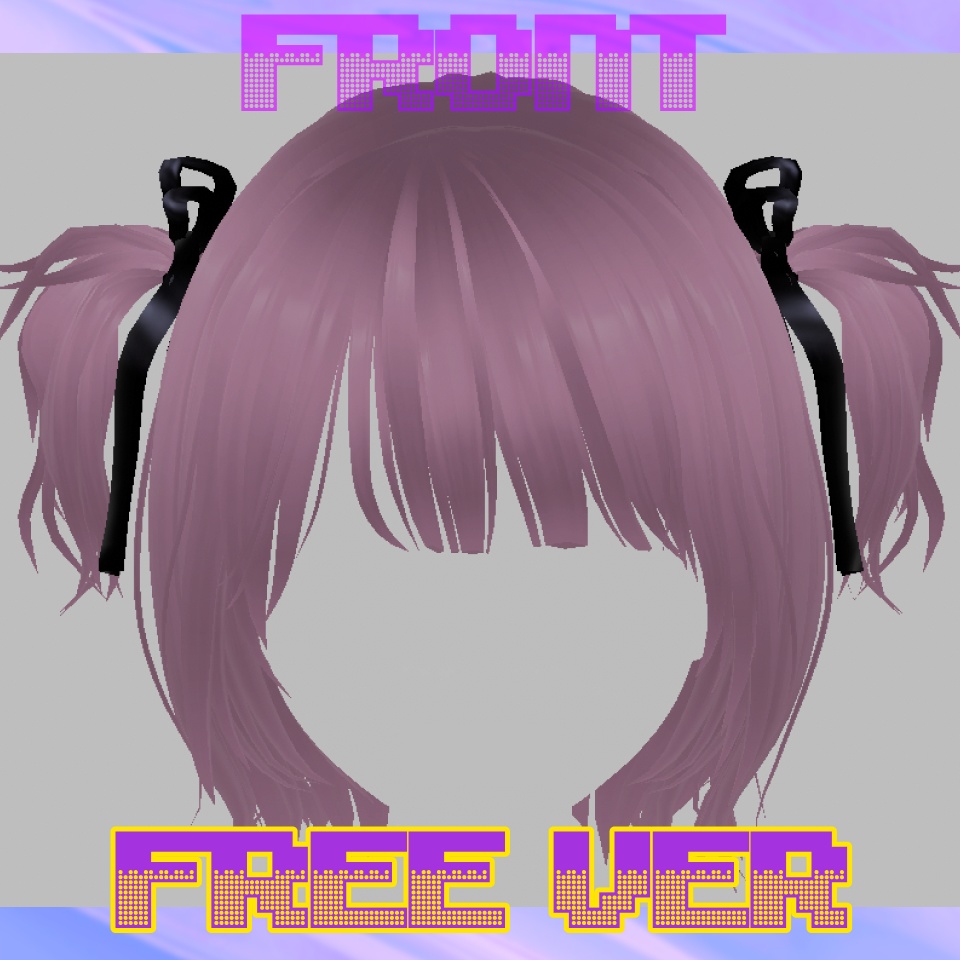 【FREE/無料】黒リボンサイドアップ Two Side up Ribbon【VRoid】#l0ve4u_v