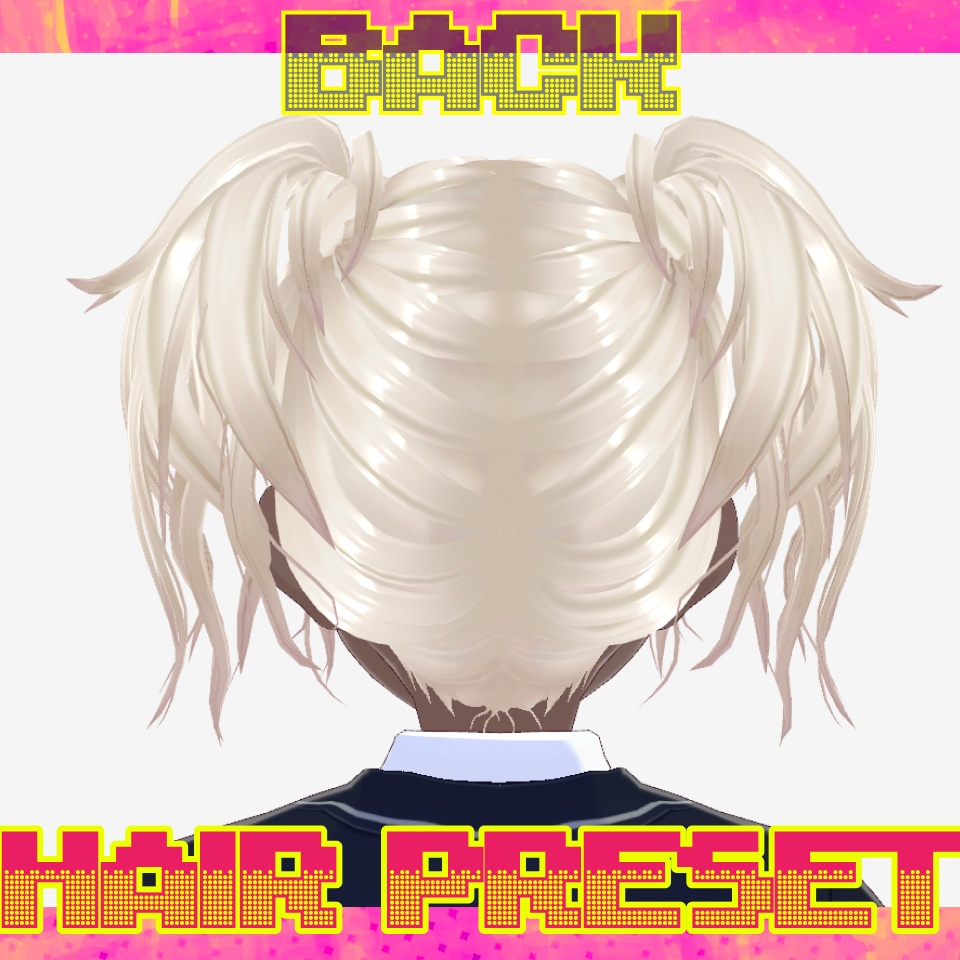 WaveTwin Hair 【 #Vroid 】